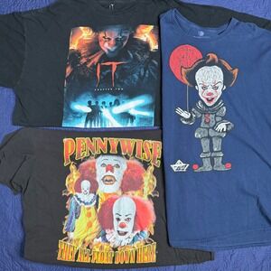 IT Pennywise Movie Graphic T-Shirt Bundle Mens 2XL 3XL Stephen King Horror‎ Lot